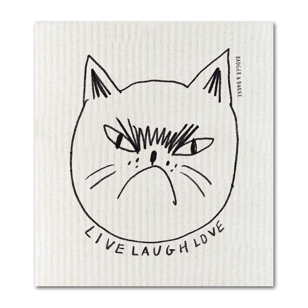 Snitty Kitty "Live Laugh Love" Swedish Sponge Cloth