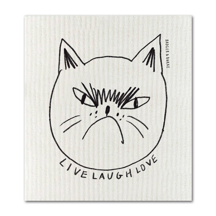 Snitty Kitty "Live Laugh Love" Swedish Sponge Cloth