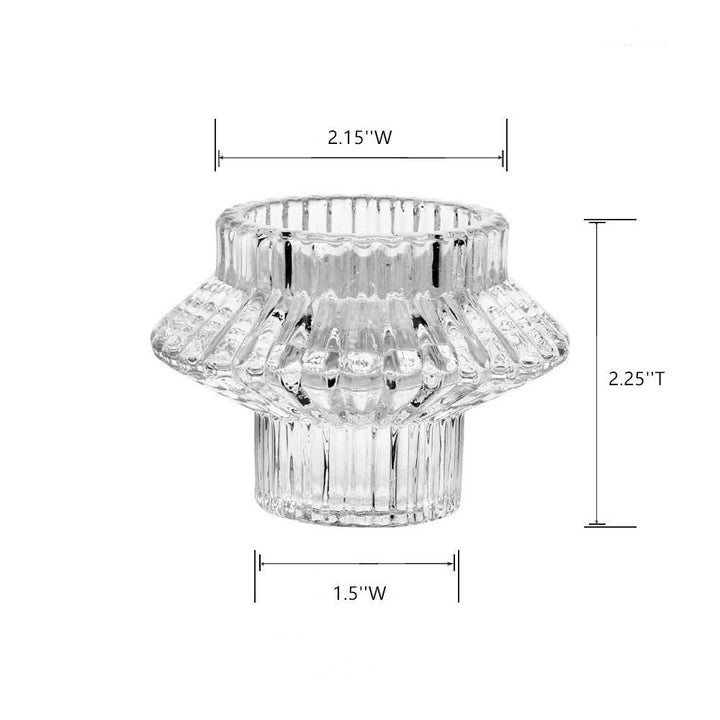 Double Sided Glass Candle Holder - Rounded Edge