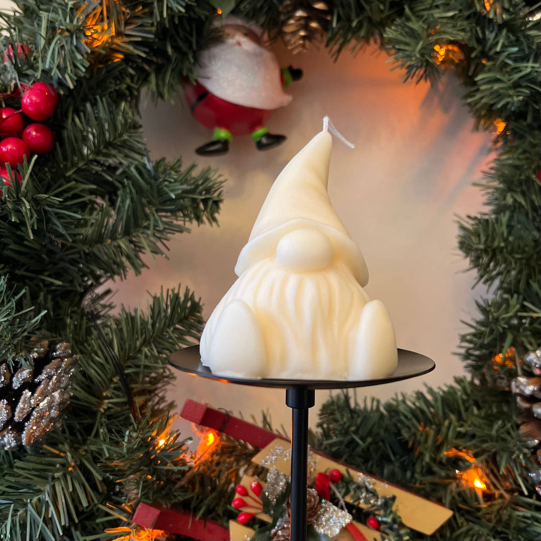Cute Gnome Scented Christmas Candle: Clementine & Sage