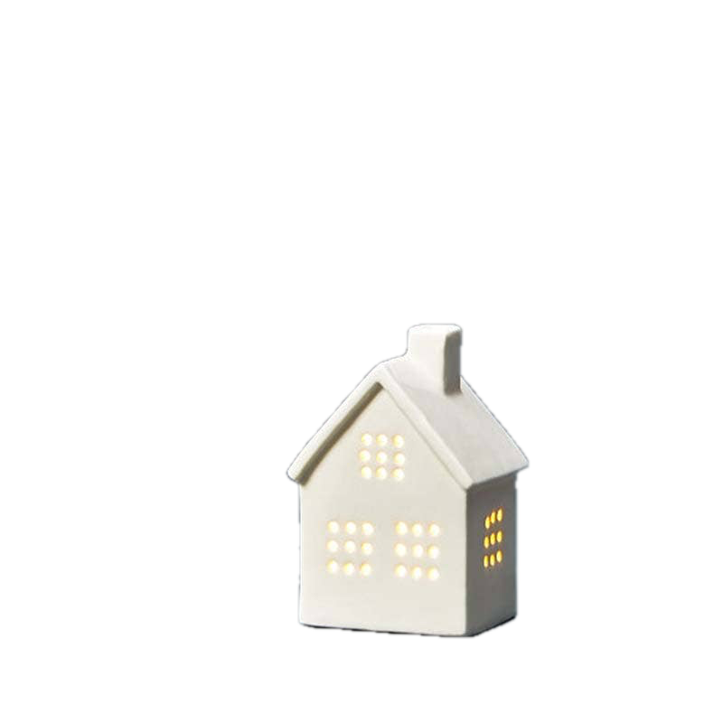 White Ceramic House LED Light - Glossy