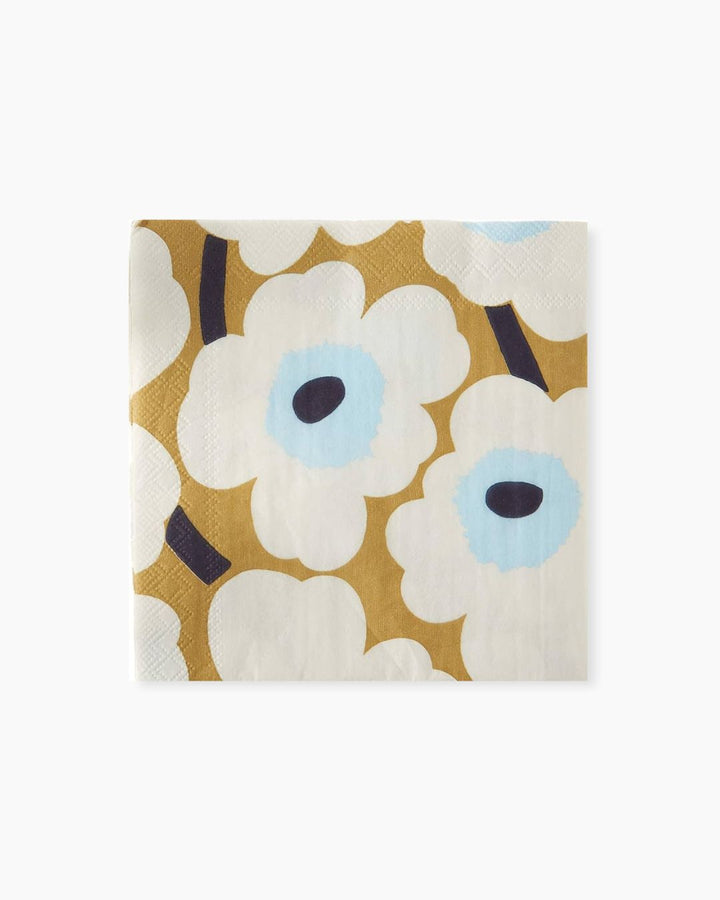 unikko lunch paper napkins - white/caramel