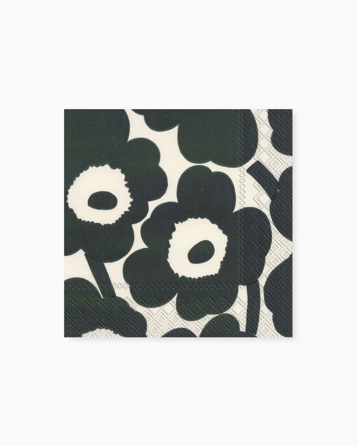 unikko cocktail paper napkins - cream green