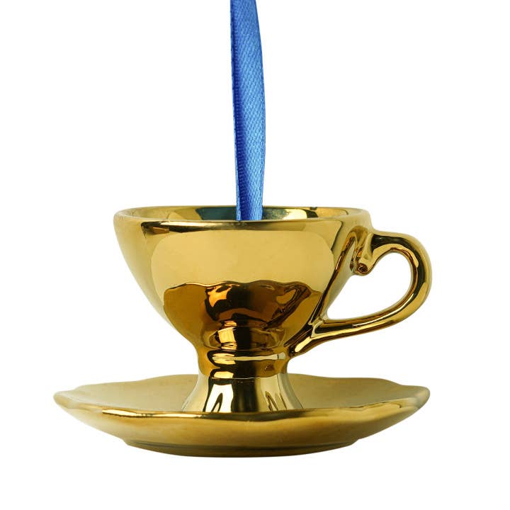 Golden Tea Cup Ornament
