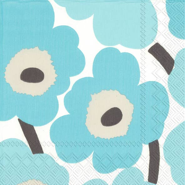 Unikko Lunch Paper Napkins- Turquoise