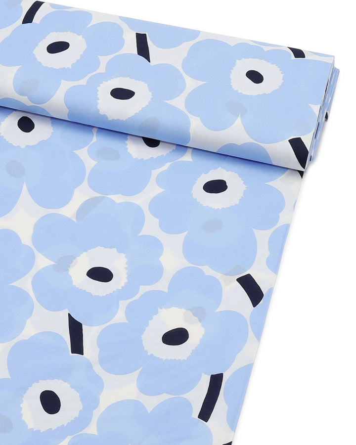 pieni unikko light blue cotton fabric