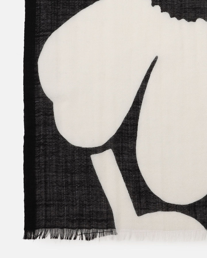 fiore unikko scarf - black/white