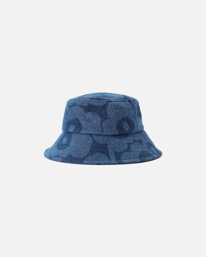 kioski paketti unikko denim bucket hat - blue