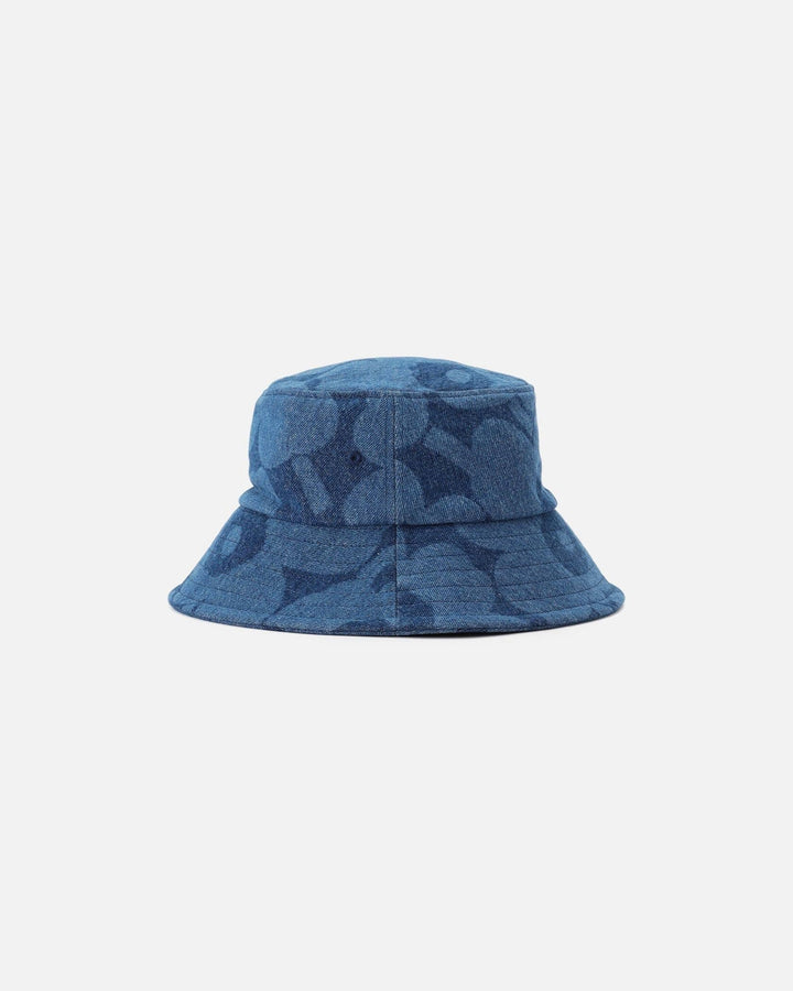 kioski paketti unikko denim bucket hat - blue