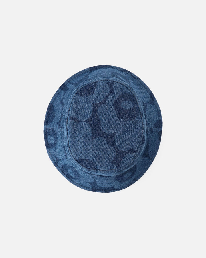 kioski paketti unikko denim bucket hat - blue