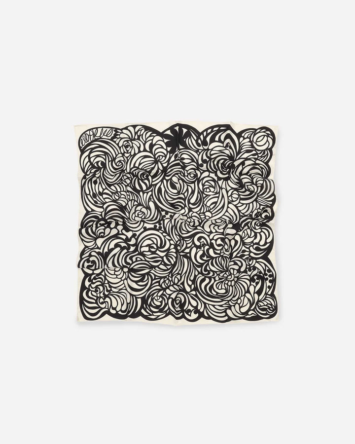 lauhtua sunnuntai silk scarf - black/white