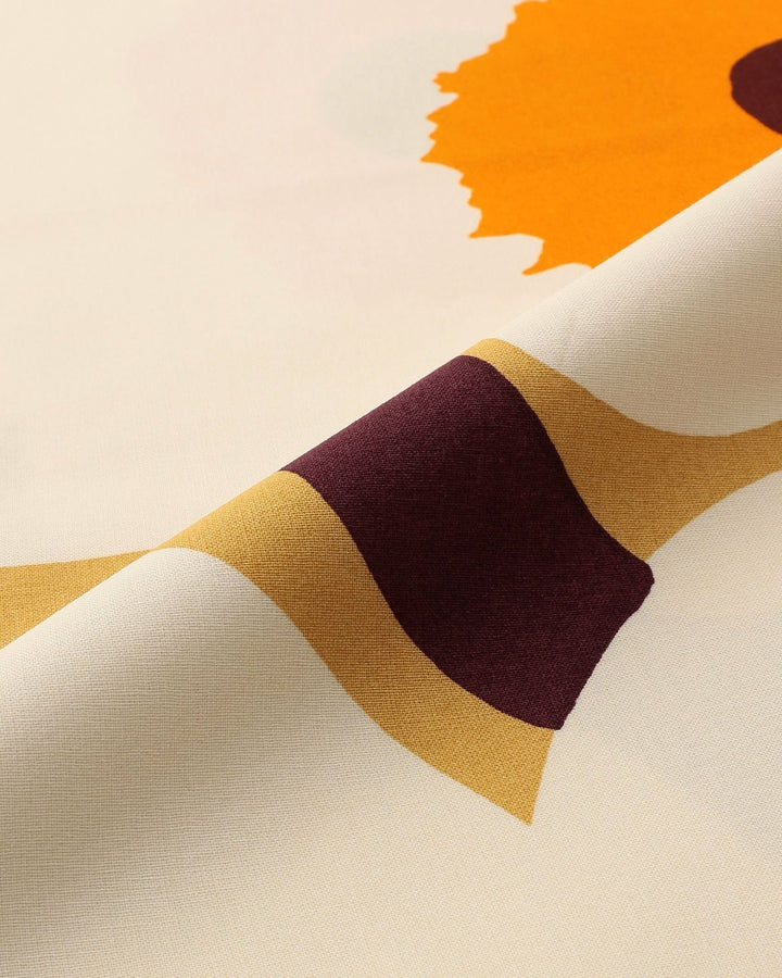 unikko cotton fabric - caramel/orange