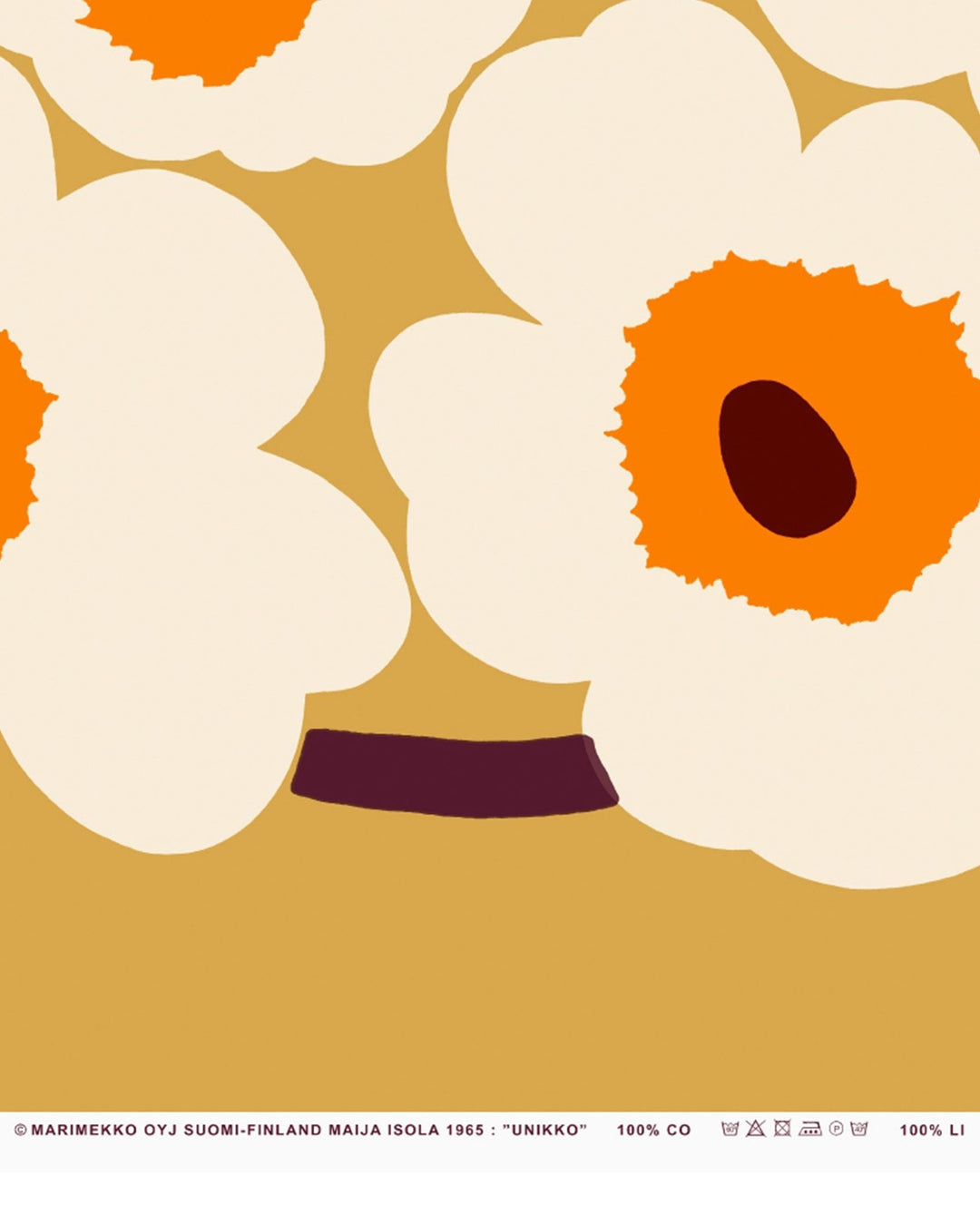unikko cotton fabric - caramel/orange