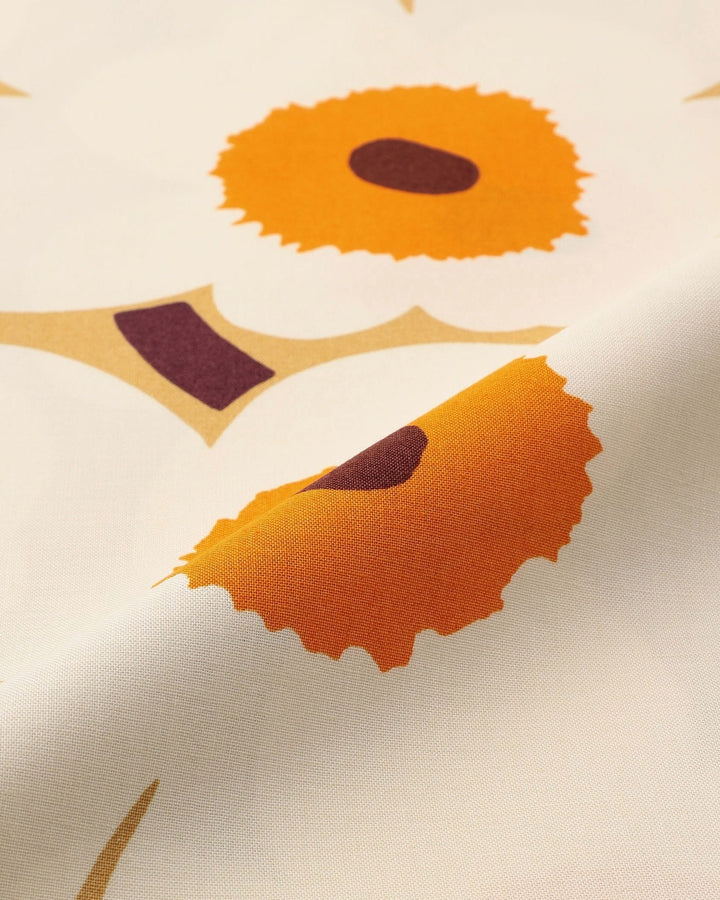 pieni unikko cotton fabric - caramel/orange
