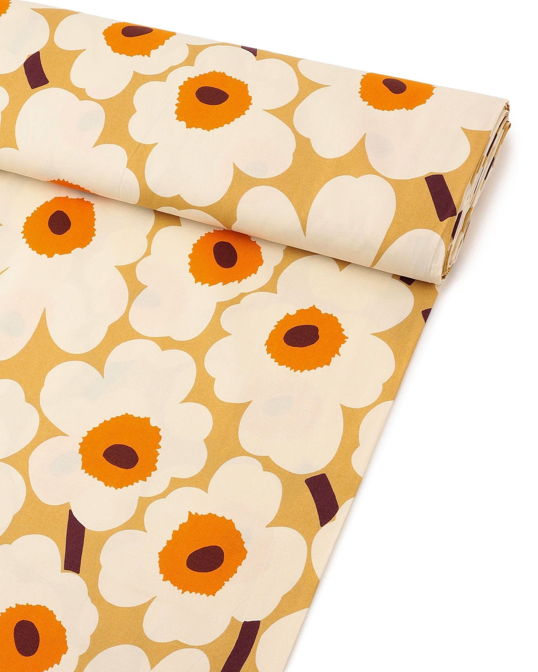 pieni unikko cotton fabric - caramel/orange