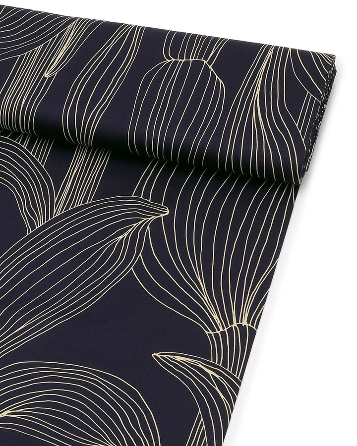 kukat puhkeavat cotton fabric - blue