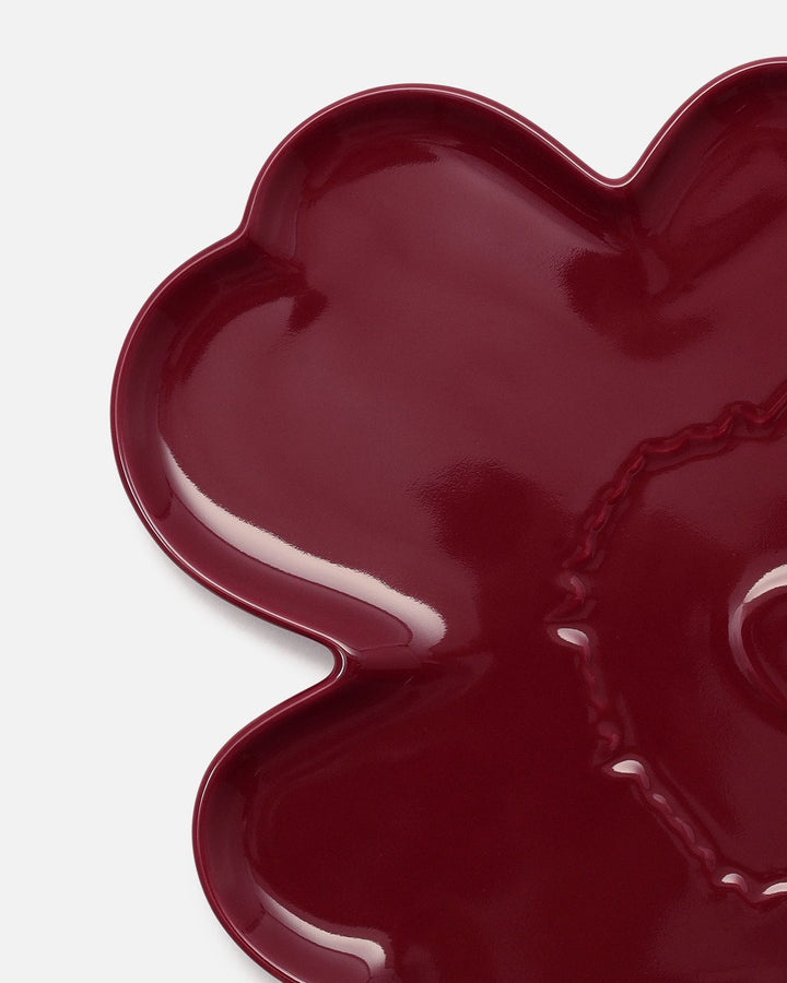 unikko shape serving platter 32 cm - burgundy