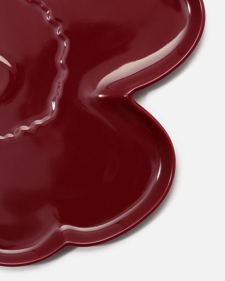 unikko shape serving platter 32 cm - burgundy