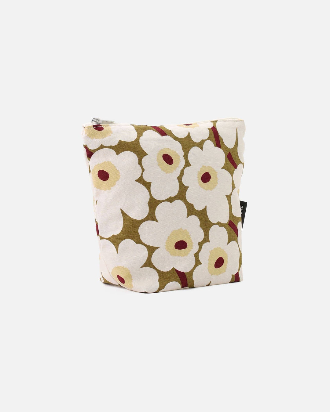 mini unikko kaje cosmetic bag - green umber/cream