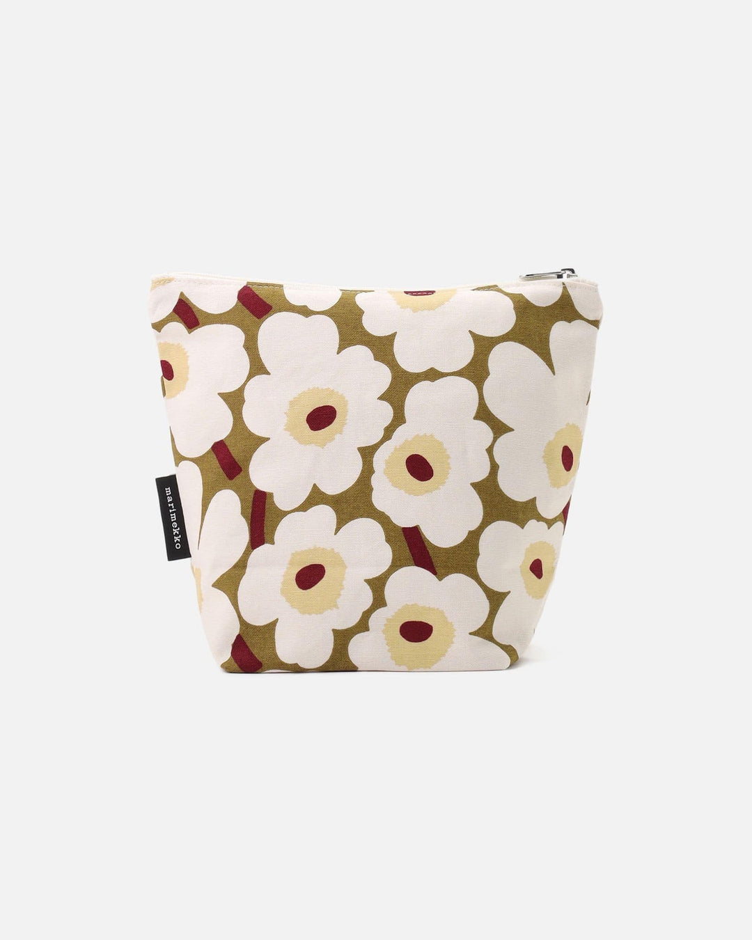 mini unikko kaje cosmetic bag - green umber/cream