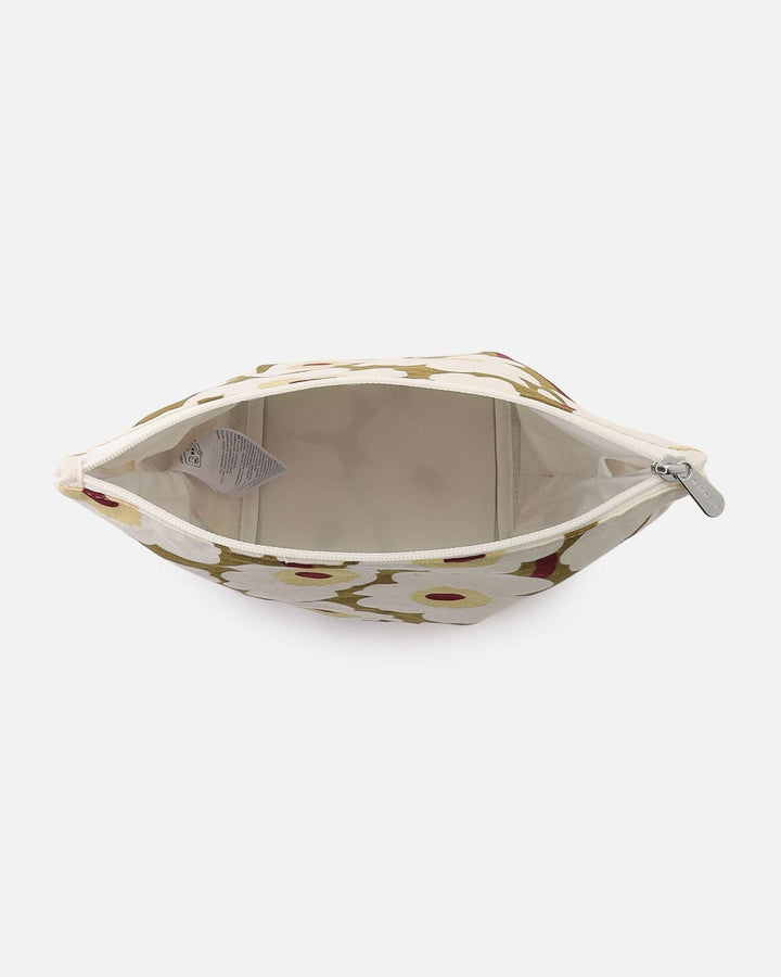 mini unikko kaje cosmetic bag - green umber/cream
