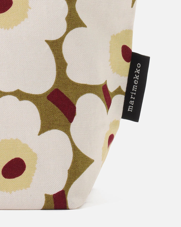 mini unikko kaje cosmetic bag - green umber/cream