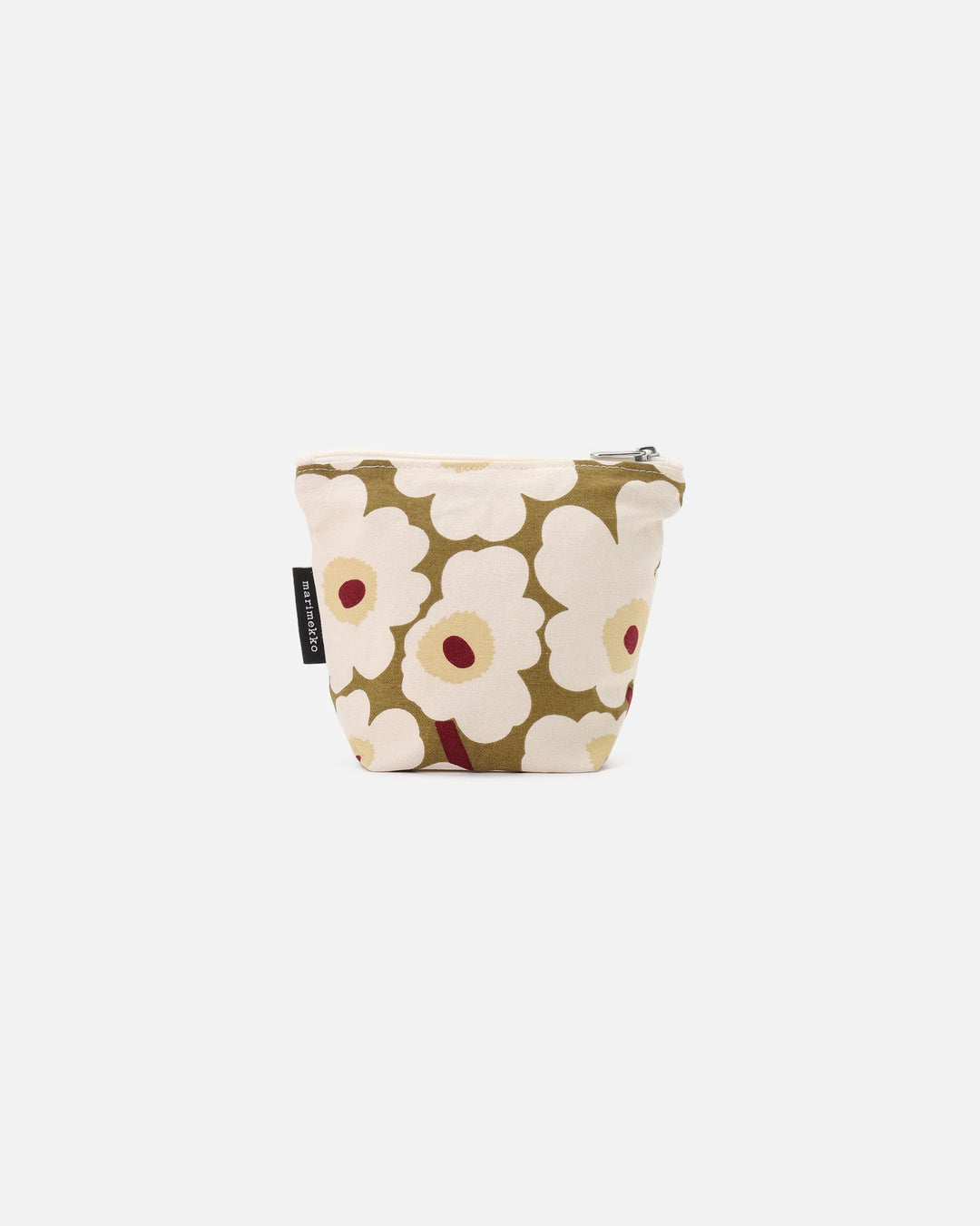 mini unikko kait cosmetic bag - green umber/cream