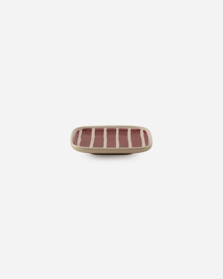 piccolo square plate 10x10 cm - burgundy