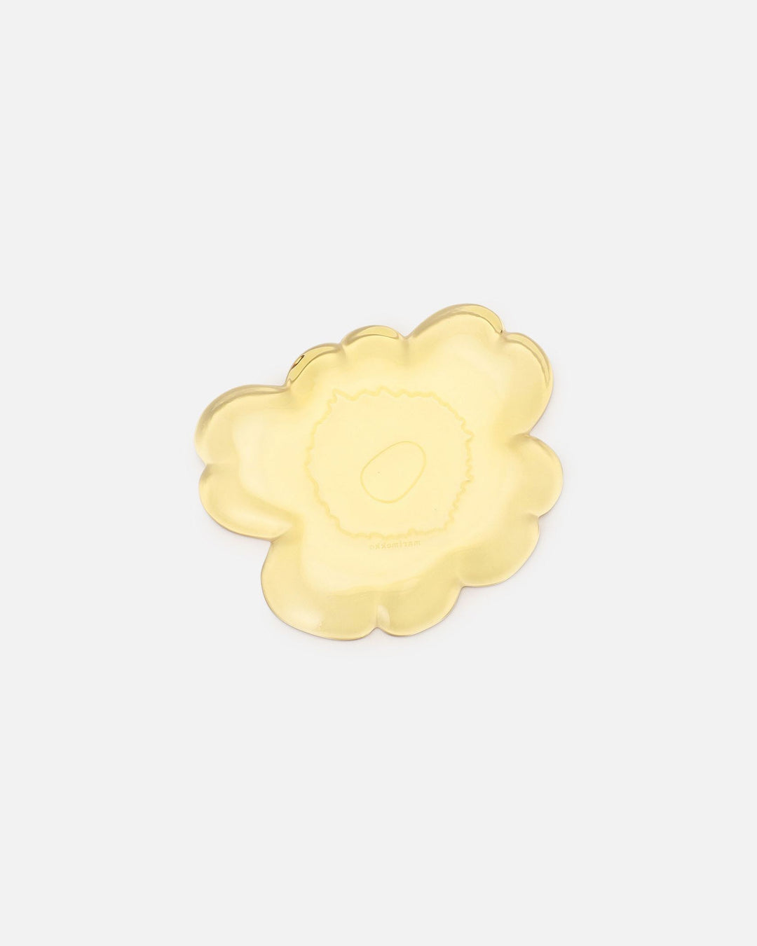 unikko shape glass plate 20 cm - honey yellow