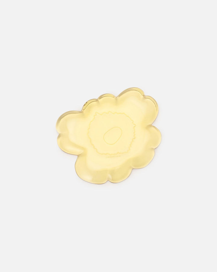 unikko shape glass plate 20 cm - honey yellow