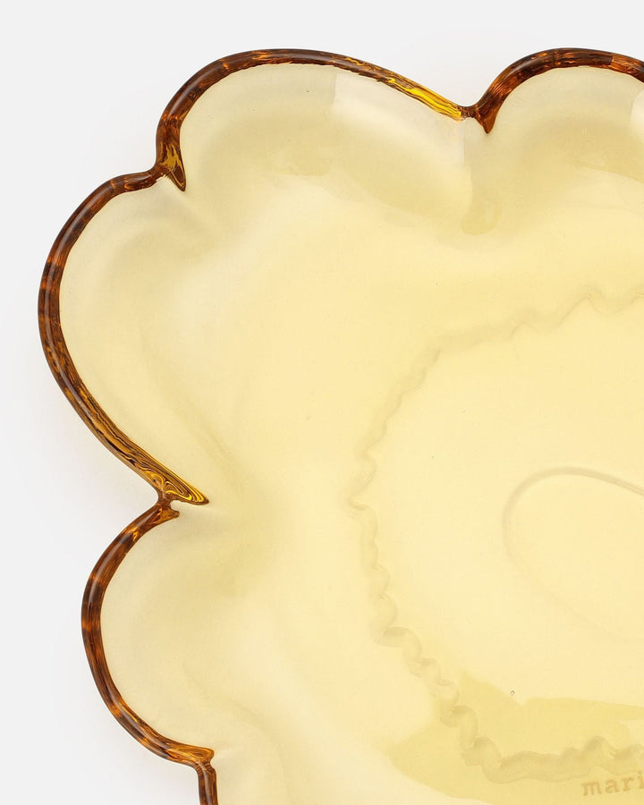 unikko shape glass plate 20 cm - honey yellow