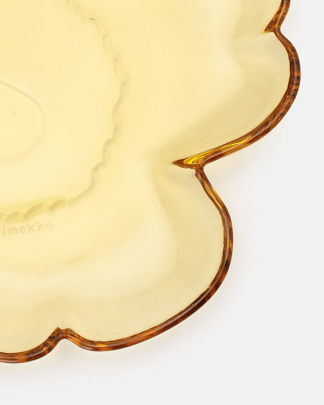 unikko shape glass plate 20 cm - honey yellow