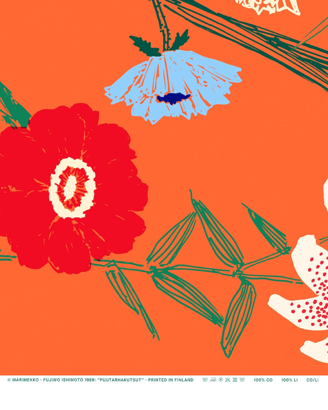 puutarhakutsut cotton fabric - orange