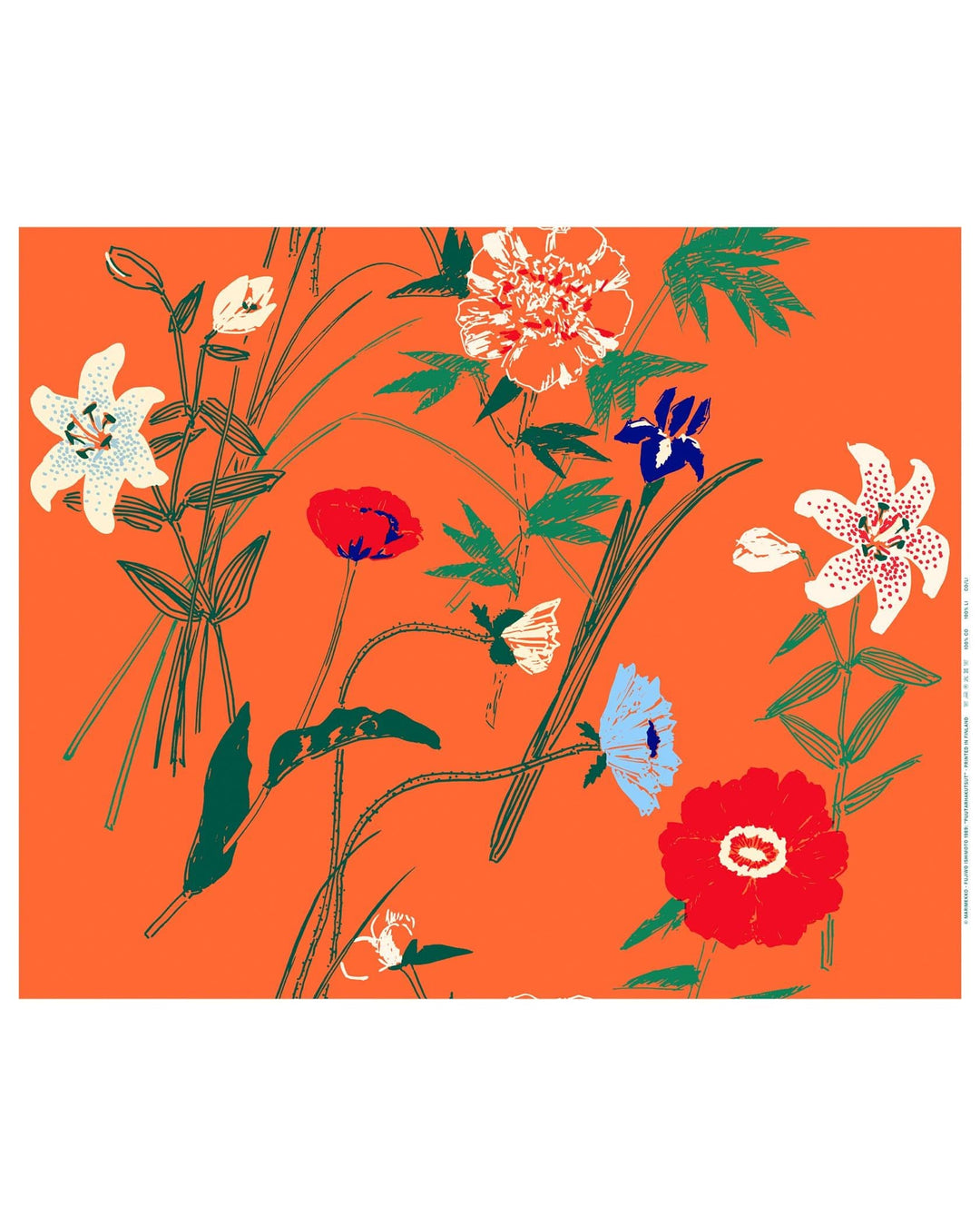 puutarhakutsut cotton fabric - orange