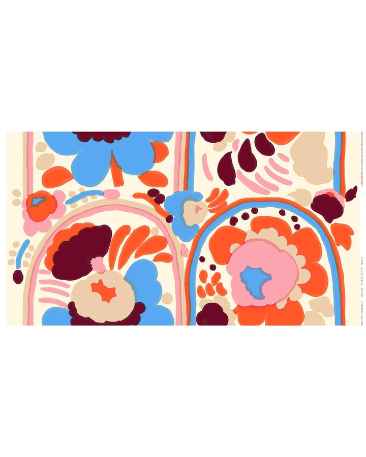 karuselli cotton fabric - natural/melon