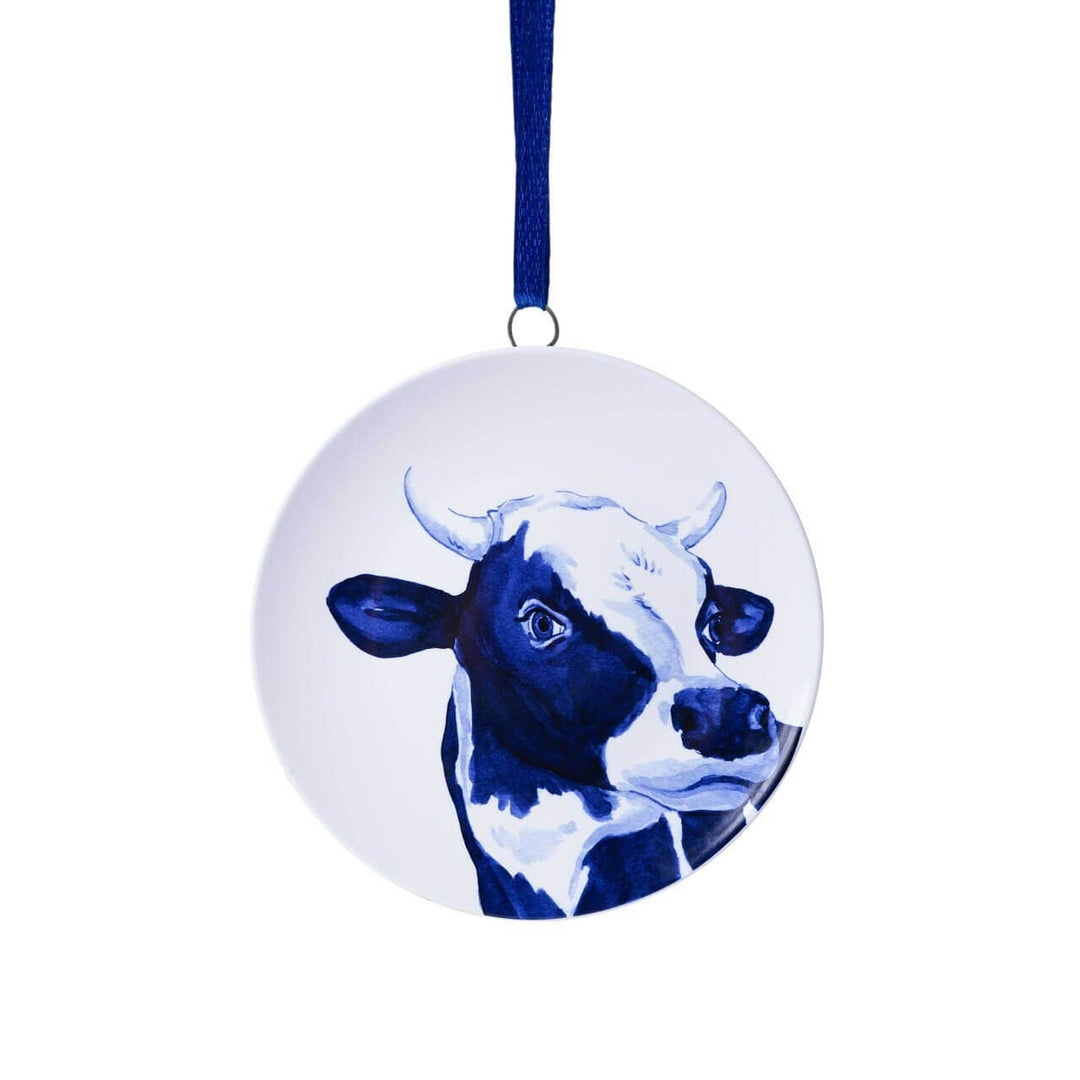 "Bessie" Cow Plaque Christmas Ornament