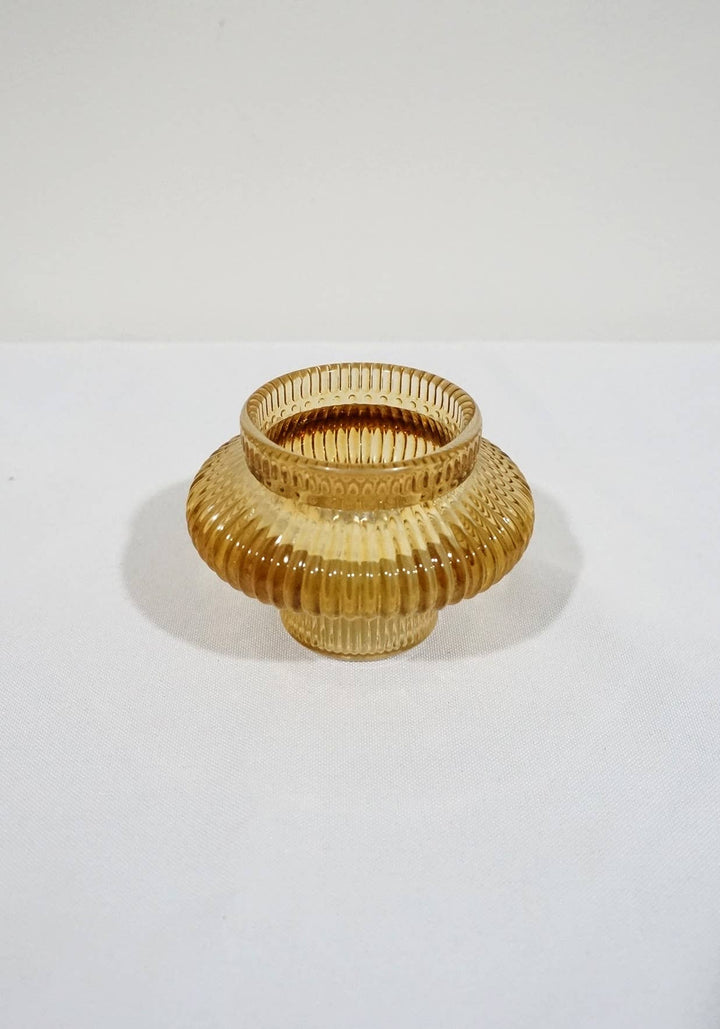 Double Sided Glass Candle Holder - Rounded Edge