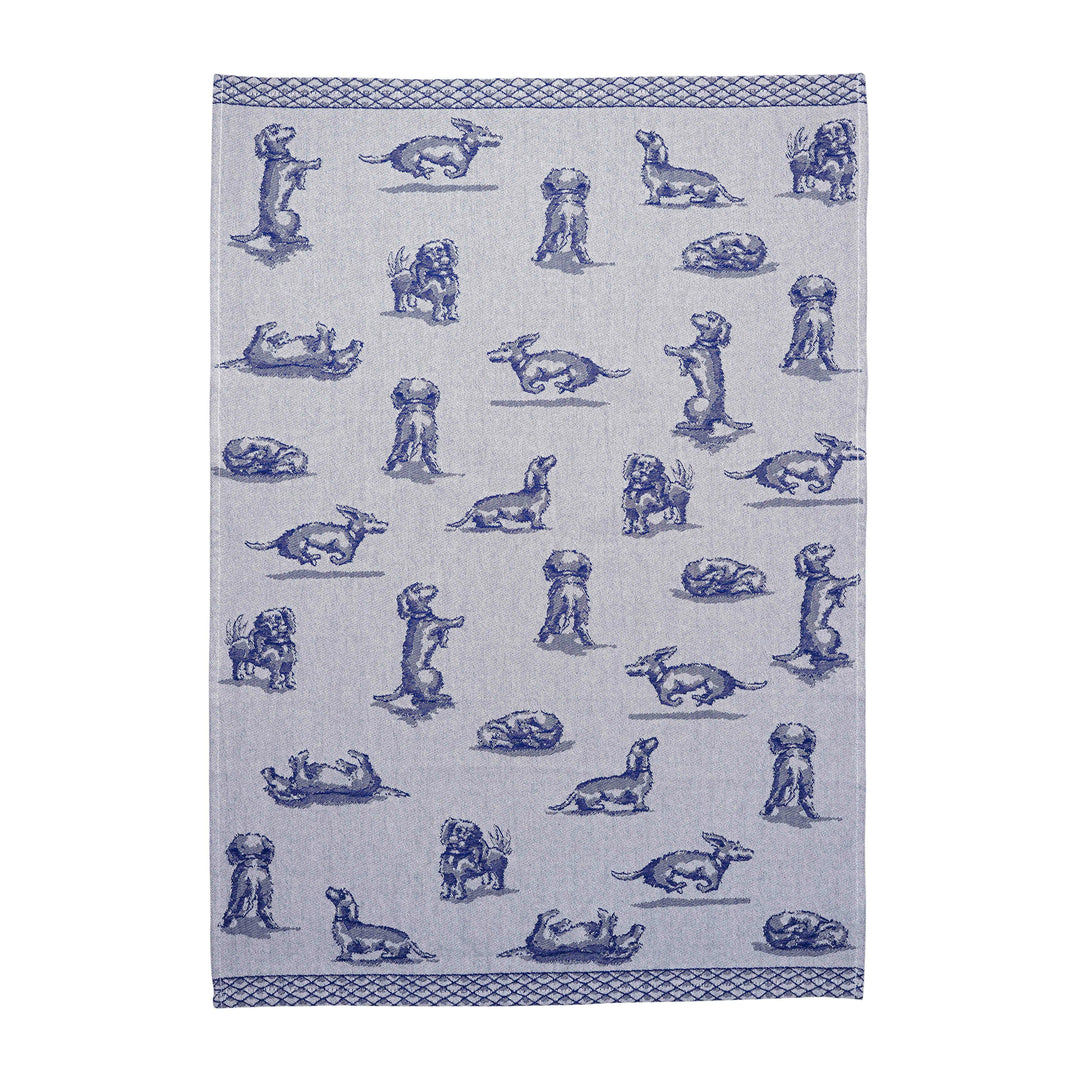 Delft Blue Dachshund Nhan Tea Towel