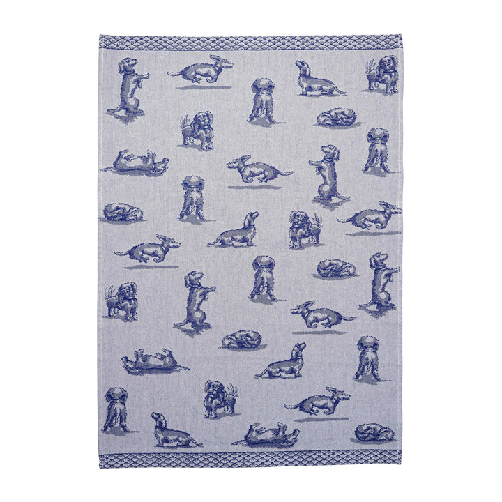 Delft Blue Dachshund Nhan Tea Towel