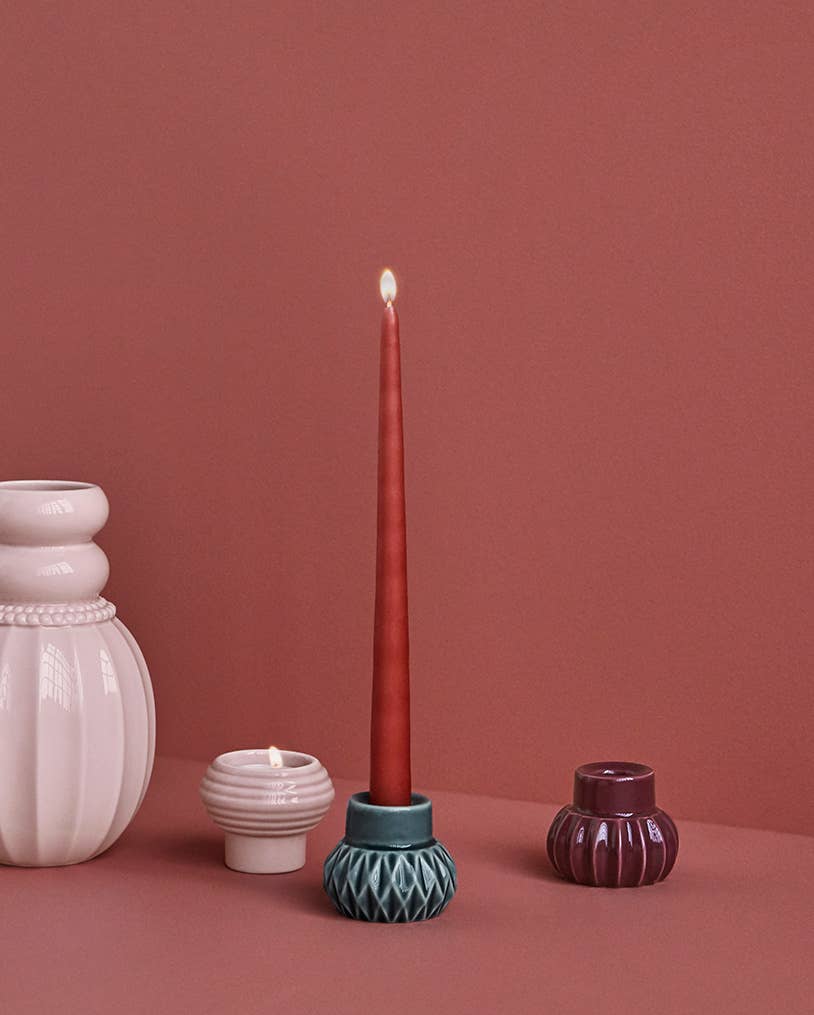 Samsurium Candlestack dark, powder & aubergine set of 3 pcs.