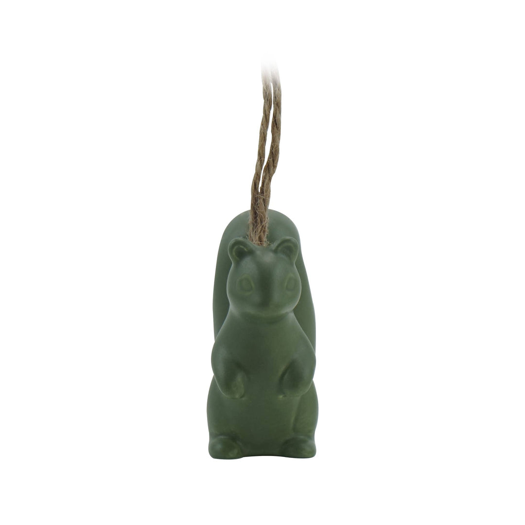 Ceramic Squirrel Ornament - Green