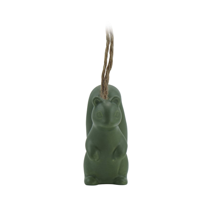 Ceramic Squirrel Ornament - Green