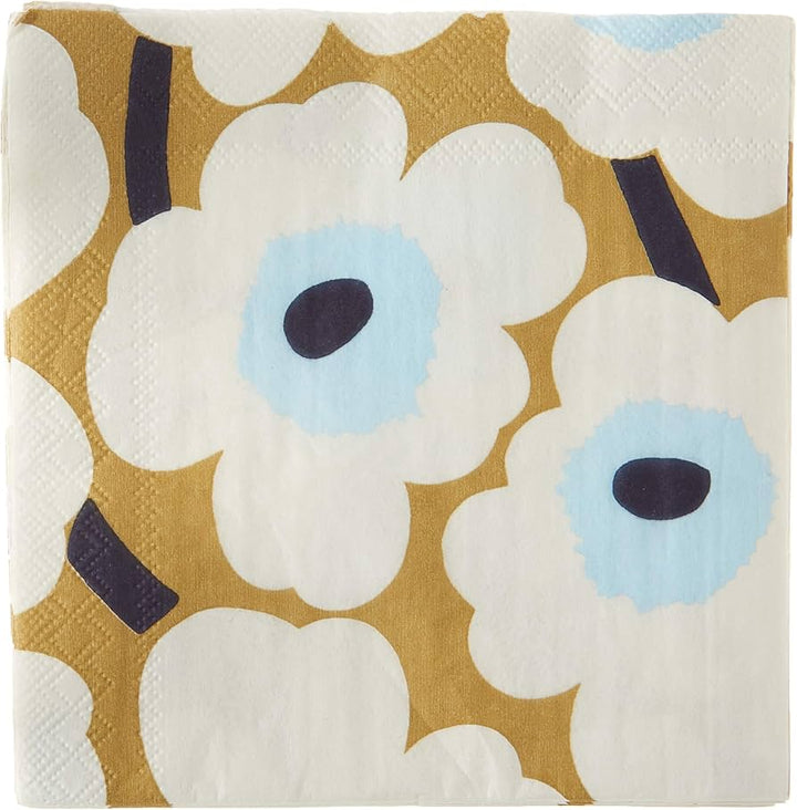 unikko cocktail paper napkins - white/caramel