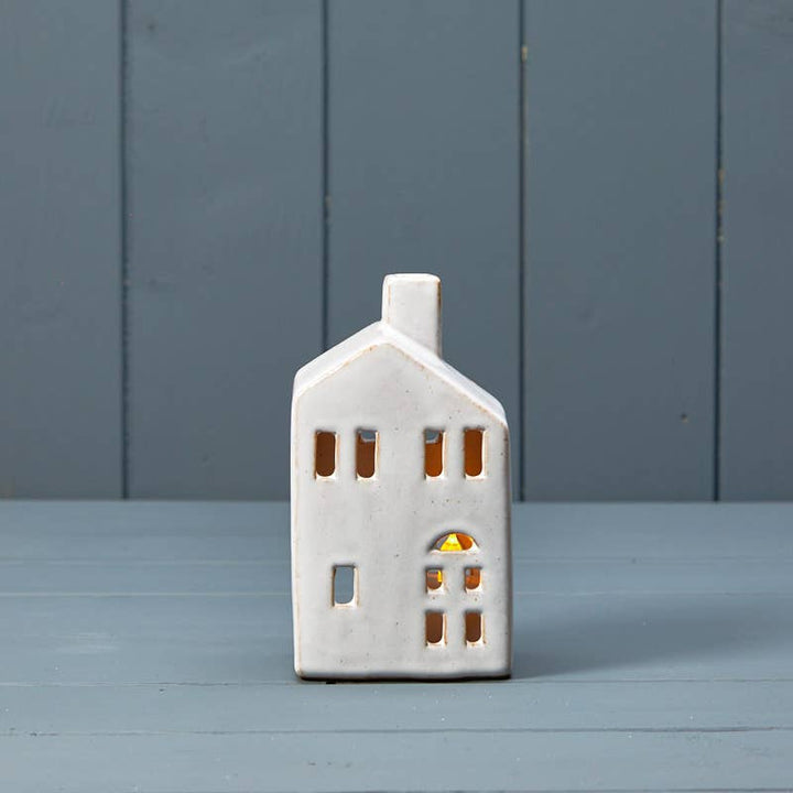 Ceramic House Tealight Holder With Reactive Glaze - Small