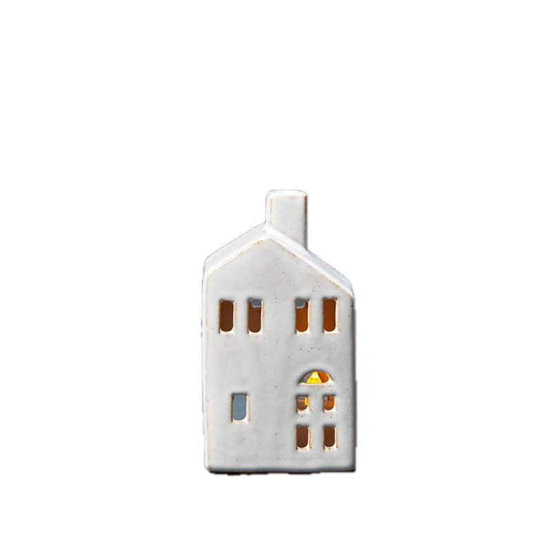 Ceramic House Tealight Holder With Reactive Glaze - Small