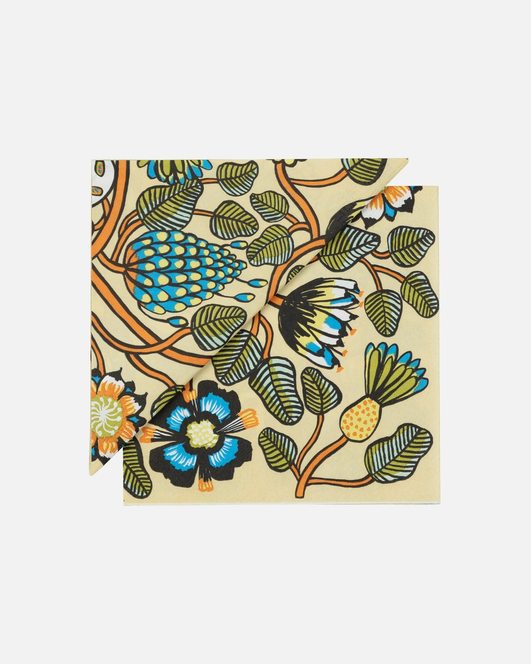 tiara cocktail paper napkins - beige/green