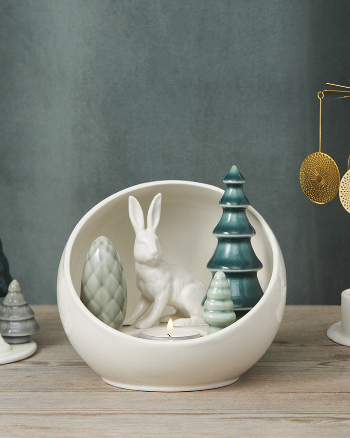 Winter Stories Hare Votive Ball tealight candleholder