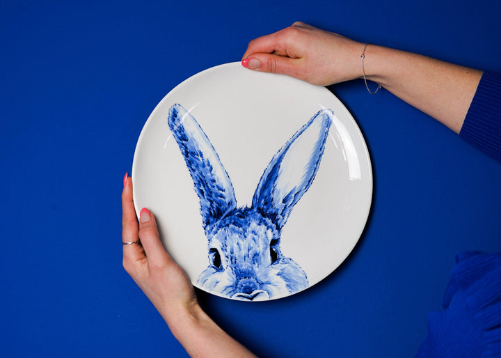 Delft Blue Hare Wall Plate