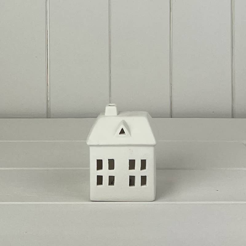 White Ceramic House LED Light - Matte
