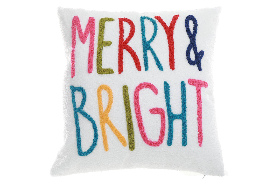 Merry & Bright Embroidered Cushion